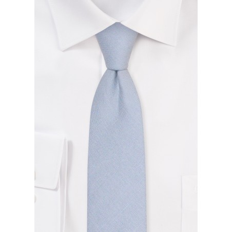 Moody Blue Linen Tie in Skinny Width