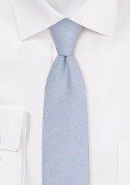Moody Blue Linen Tie in Skinny Width