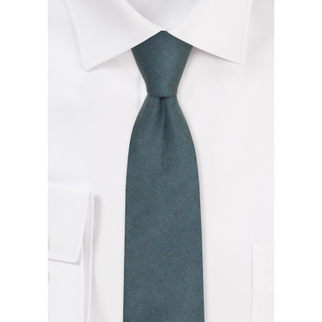 Eucalyptus Skinny Linen Necktie | Slim Necktie in Eucalyptus Green