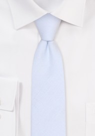 Mist Blue Skinny Linen Necktie for Weddings