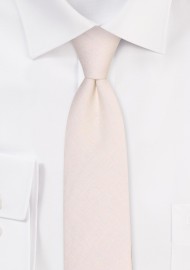 Skinny Tie in Linen and White Alabaster Color