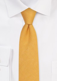 Skinny Linen Necktie in Butterscotch
