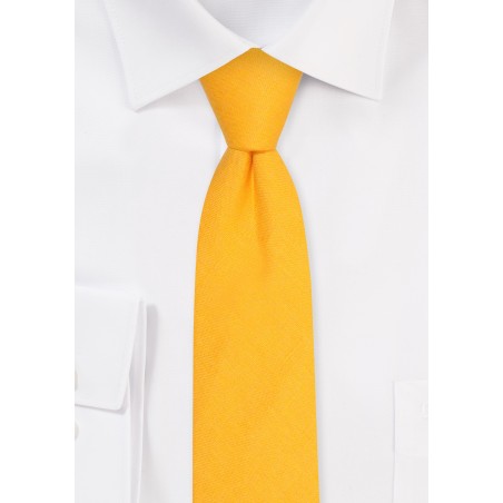 Marigold Linen Tie in Slim Cut Width