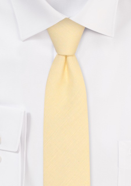 Linen Necktie in Lemon Sorbet and Skinny Width