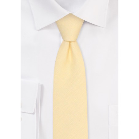 Linen Necktie in Lemon Sorbet and Skinny Width