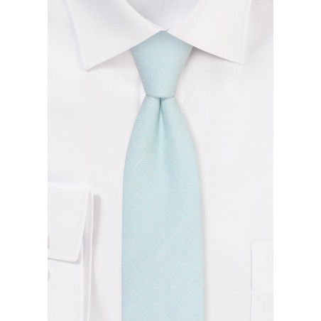Skinny Linen Necktie in Agave