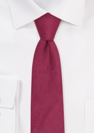 Skinny Linen Necktie in Wine