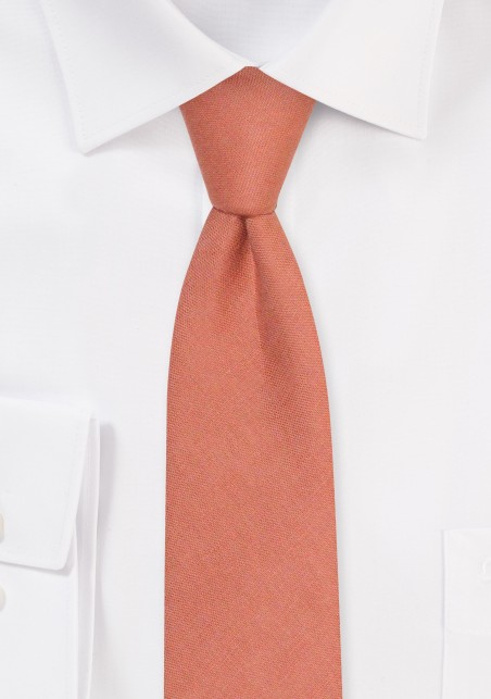 Skinny Linen Necktie in Bronzer