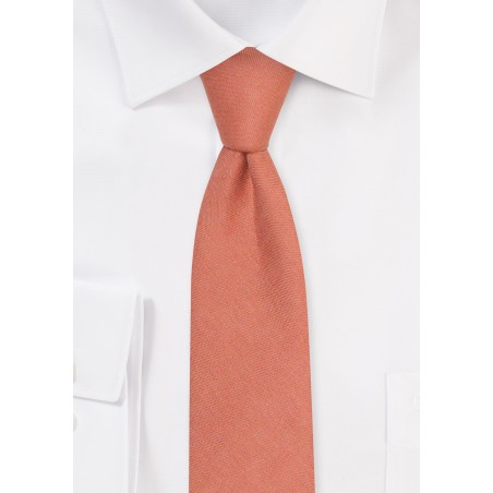 Skinny Linen Necktie in Bronzer