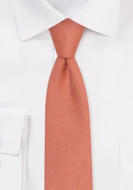 Skinny Linen Necktie in Bronzer