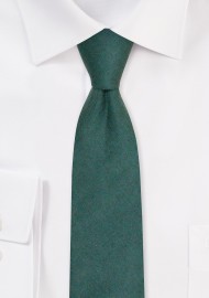 Emerald Linen Tie in Skinny Width