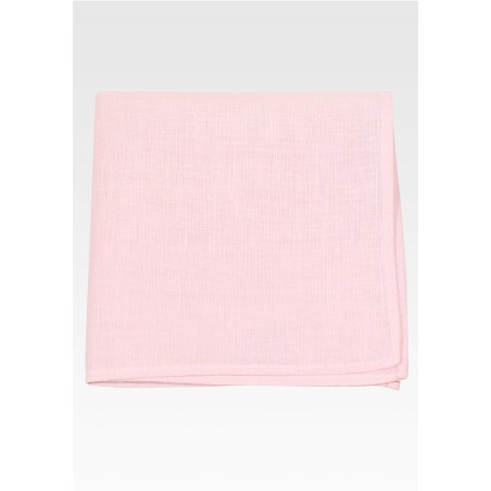 Linen Pocket Square in Solid Petal Pink