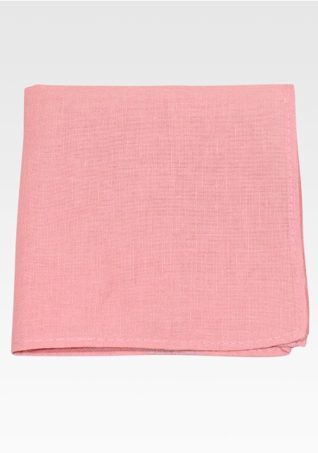 Linen Pocket Square in Solid Rosette Pink