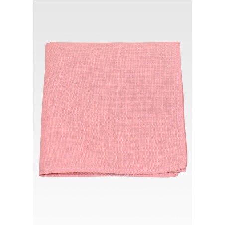 Linen Pocket Square in Solid Rosette Pink