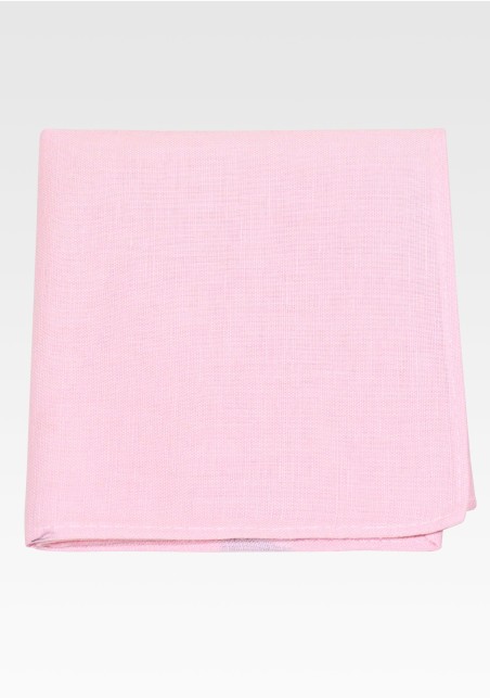 Solid Color Linen Pocket Square in Blush Pink