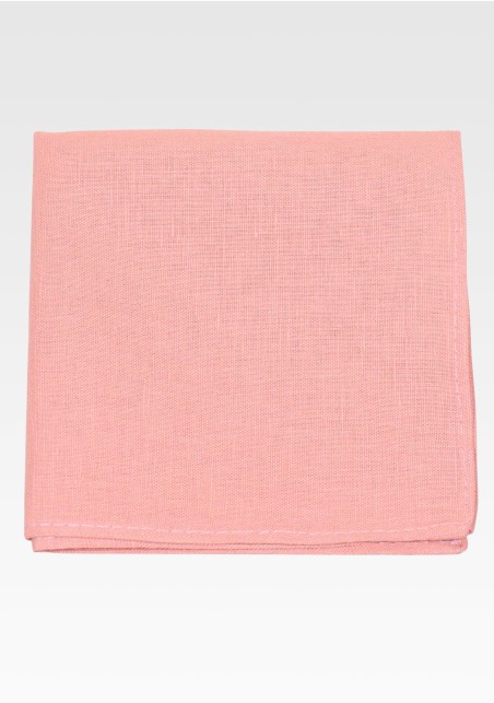 Linen Pocket Square in Champagne Rose