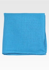 Teal Colored Linen Suit Pocket Square