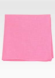 Bright Pink Linen Pocket Square | Bon Bon Pink Colored pocket hanky