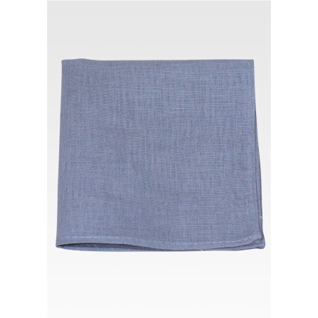 Dusty Blue Pocket Square in Linen