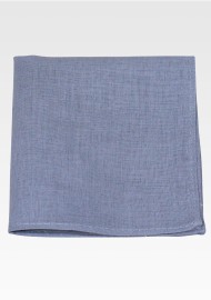 Dusty Blue Pocket Square in Linen
