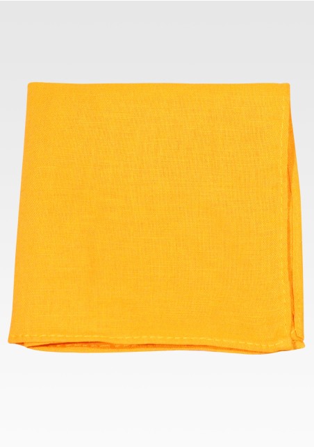 Marigold Pocket Square in Matte Linen