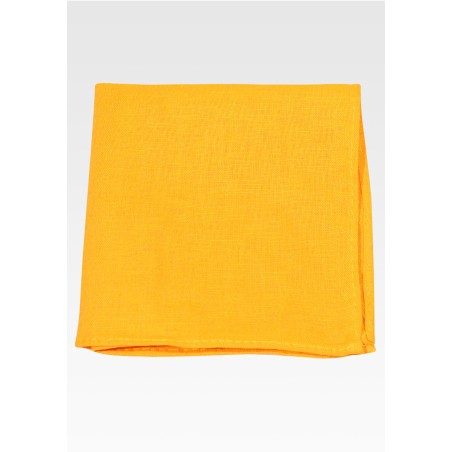 Marigold Pocket Square in Matte Linen