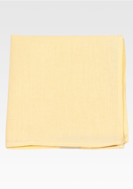Lemon Sorbet Yellow Pocket Square in Matte Linen