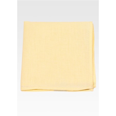 Lemon Sorbet Yellow Pocket Square in Matte Linen