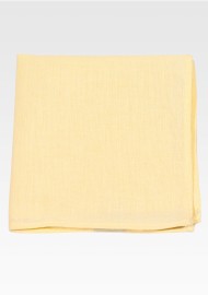 Lemon Sorbet Yellow Pocket Square in Matte Linen