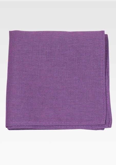 Linen Pocket Square in Plum Purple