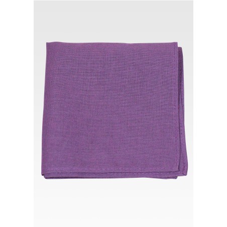 Linen Pocket Square in Plum Purple