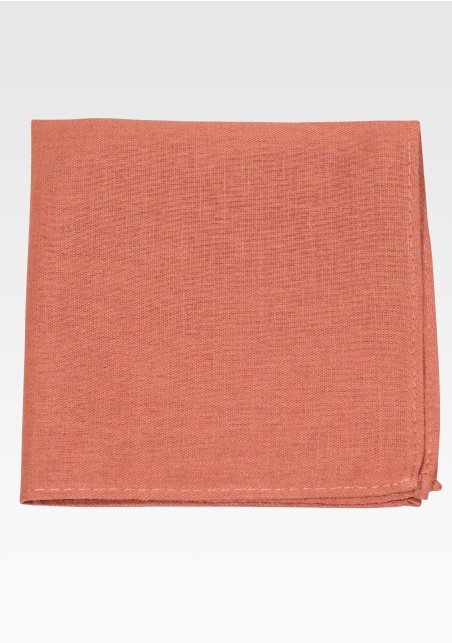 Bronzer Color Pocket Square in Linen