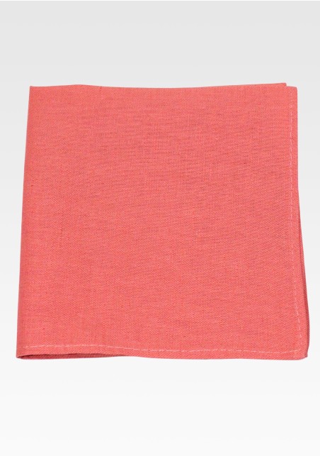 Sienna Orange Linen Pocket Square