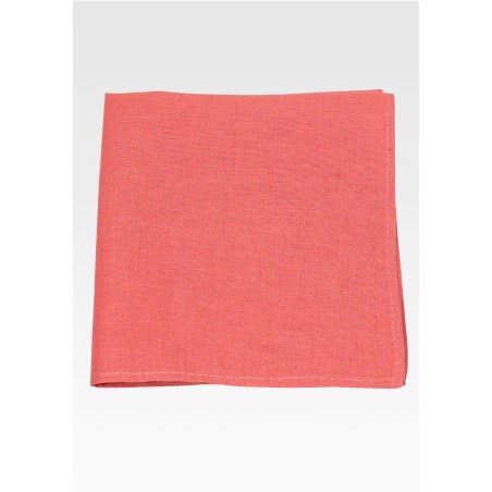Sienna Orange Linen Pocket Square