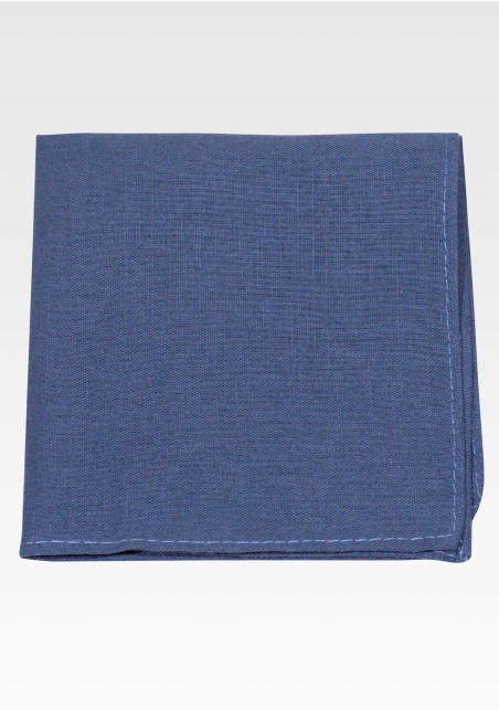 Neptune Blue Linen Pocket Square