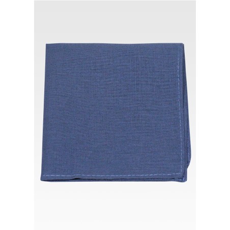 Neptune Blue Linen Pocket Square