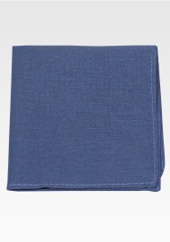 Neptune Blue Linen Pocket Square