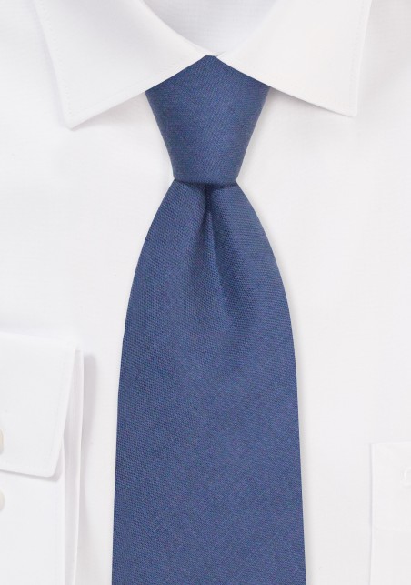 Neptune Blue Tie in Linen Fabric | 100% Linen Wedding Tie in Neptune