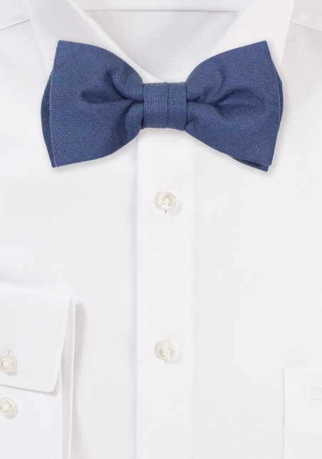 Neptune Blue Linen Bow Tie for Kids and Toddlers