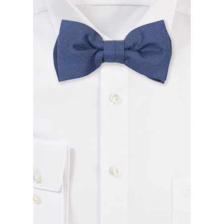 Neptune Blue Linen Bow Tie for Kids and Toddlers