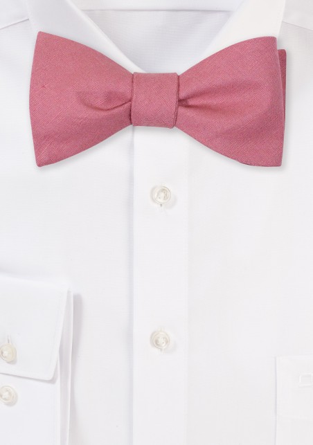 Vintage Mauve Linen Bow Tie in Self-Tie Style