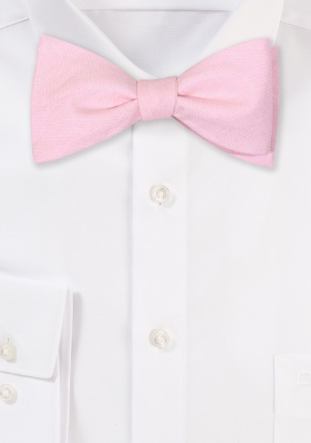 Blush Color Linen Bowtie in Self-Tie Style