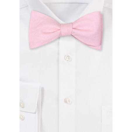 Blush Color Linen Bowtie in Self-Tie Style