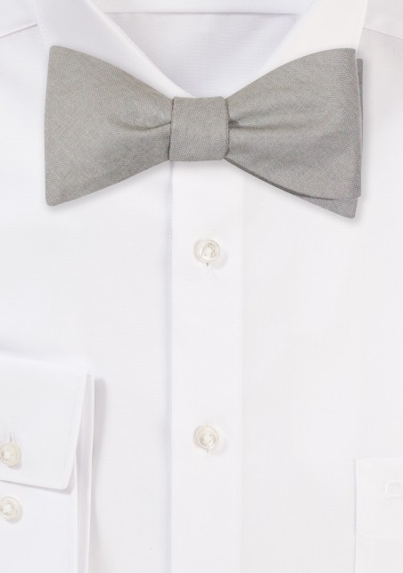 Moss Green Linen Bow Tie in Self-tie Cut