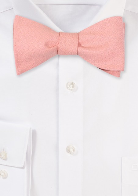 Champagne Rose Self-Tie Bow Tie in Linen