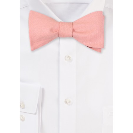 Champagne Rose Self-Tie Bow Tie in Linen