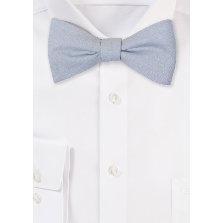 Moody Blue Linen Bow Tie in Self-Tie Style