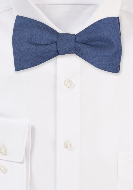 Neptune Blue Linen Bow Tie for Men in Self-Tie Style