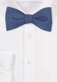 Neptune Blue Linen Bow Tie for Men in Self-Tie Style