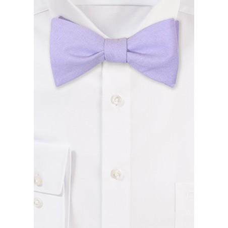 Iris Lavender Linen Bow Tie in Sel Tie Style